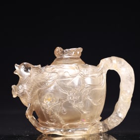 An Exquisite Crystal Flower and Bird Pattern Teapot