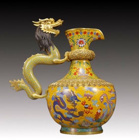 A Huge Cloisonne Dragon and Phoenix Pattern Vase