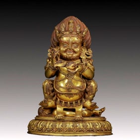 A Solemn Gilt Bronze Statue of Vajra