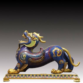 A Huge Cloisonne Auspicious Beast Ornament