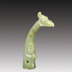 A Greenish Jade Phoenix Scepter