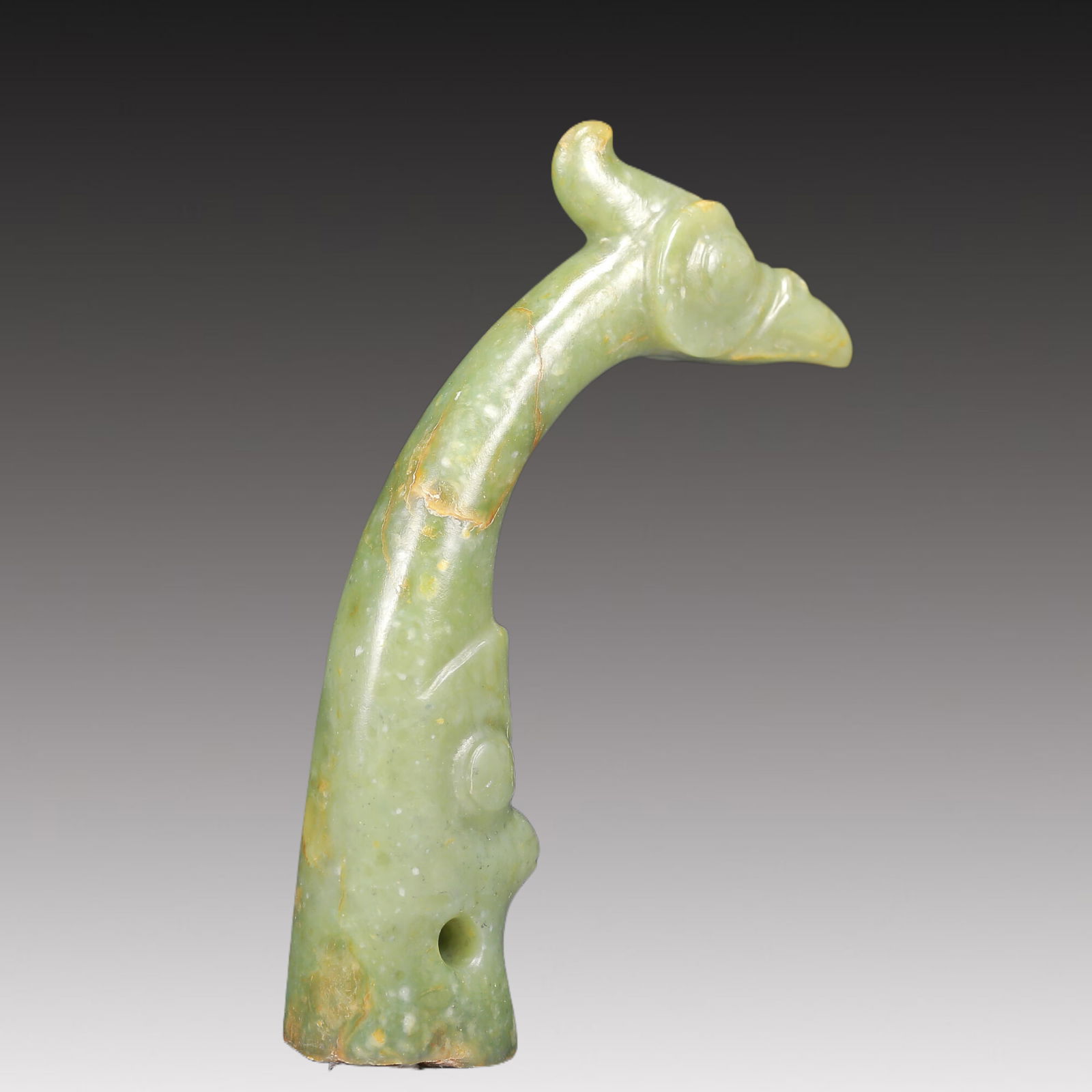 A Greenish Jade Phoenix Scepter - 9