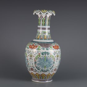 A Rare Doucai Flower Pattern Vase