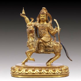 A Solemn Gilt Bronze Figure Ornament