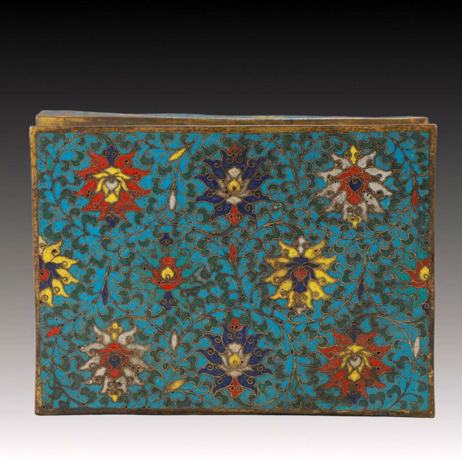 A Pair of Huge Cloisonne Lotus Pattern Figure Candlesticks - 11