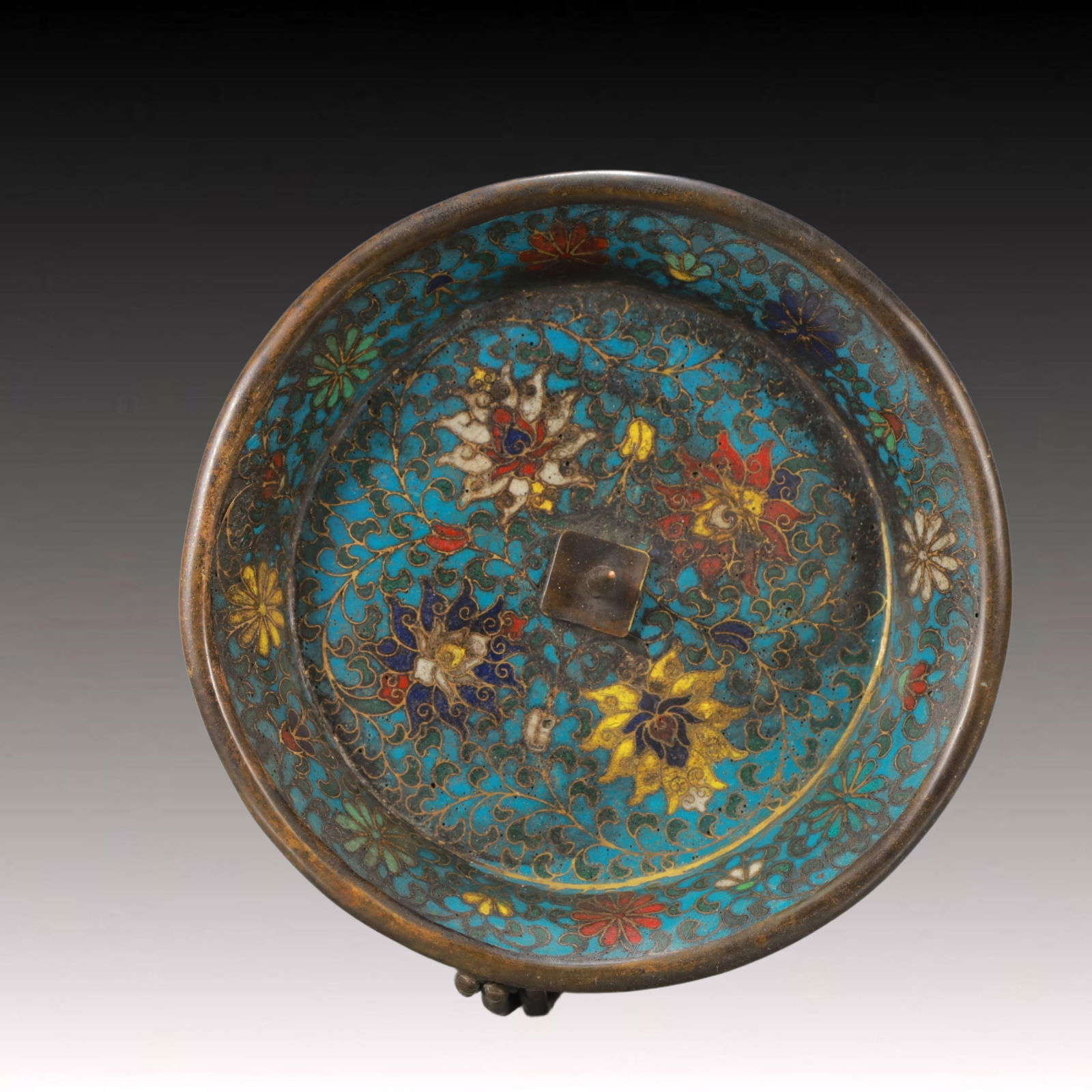 A Pair of Huge Cloisonne Lotus Pattern Figure Candlesticks - 20