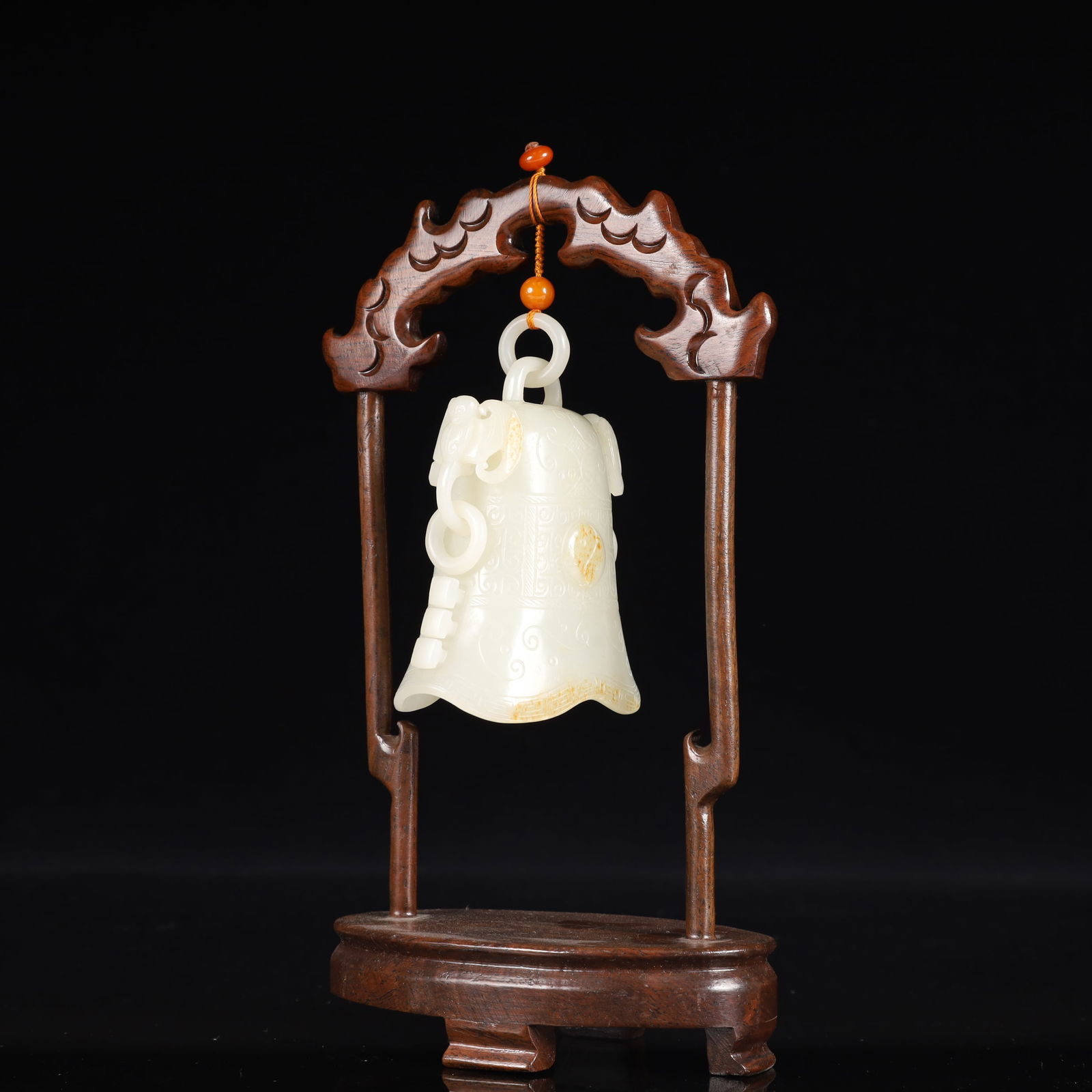 An Exquisite White Jade Trigram Pattern Chime - 2