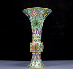 A Rare Cloisonne Lotus Pattern Vase