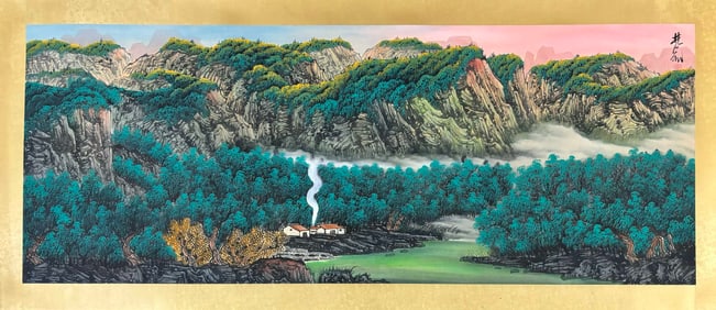 A Chinese Ink Painting of Landscape on Paper,Lin Fengmian