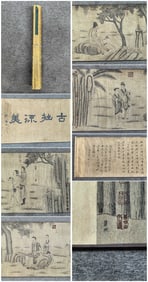 A Chinese Vertical Scroll Ink Painting of Landscape and Figure on Paper,Xiao Zhao