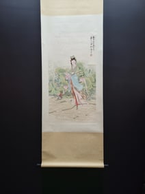 A Chinese Vertical Scroll Ink Painting of Avalokitesvara on Paper,Huan Sanchuan