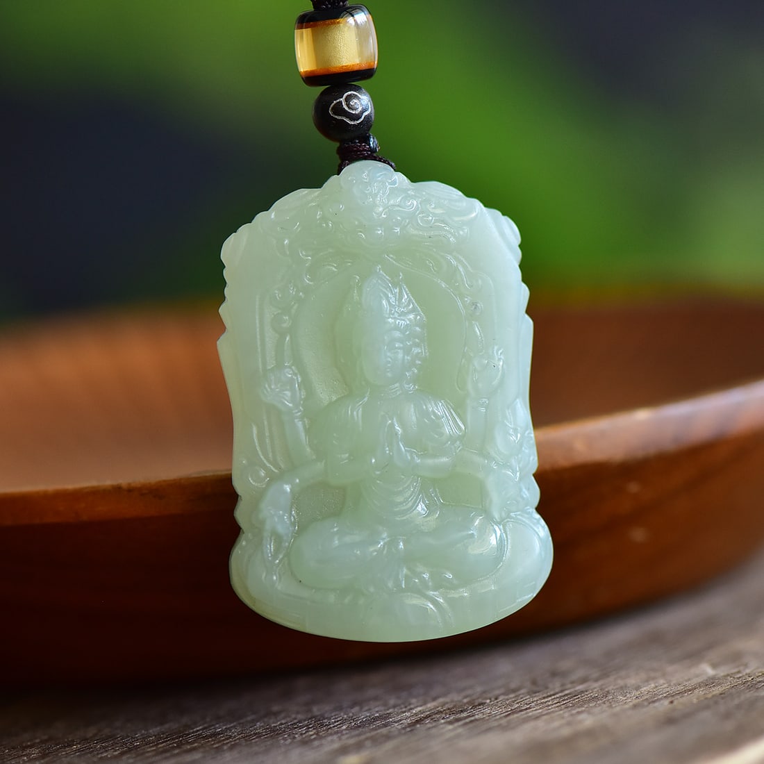 An Exquisite Greenish Jade Bodhisattva Pendant: An Exquisite Greenish Jade Bodhisattva Pendant,Size:45mmx32mm ???:??????,?????????,????? ????????????