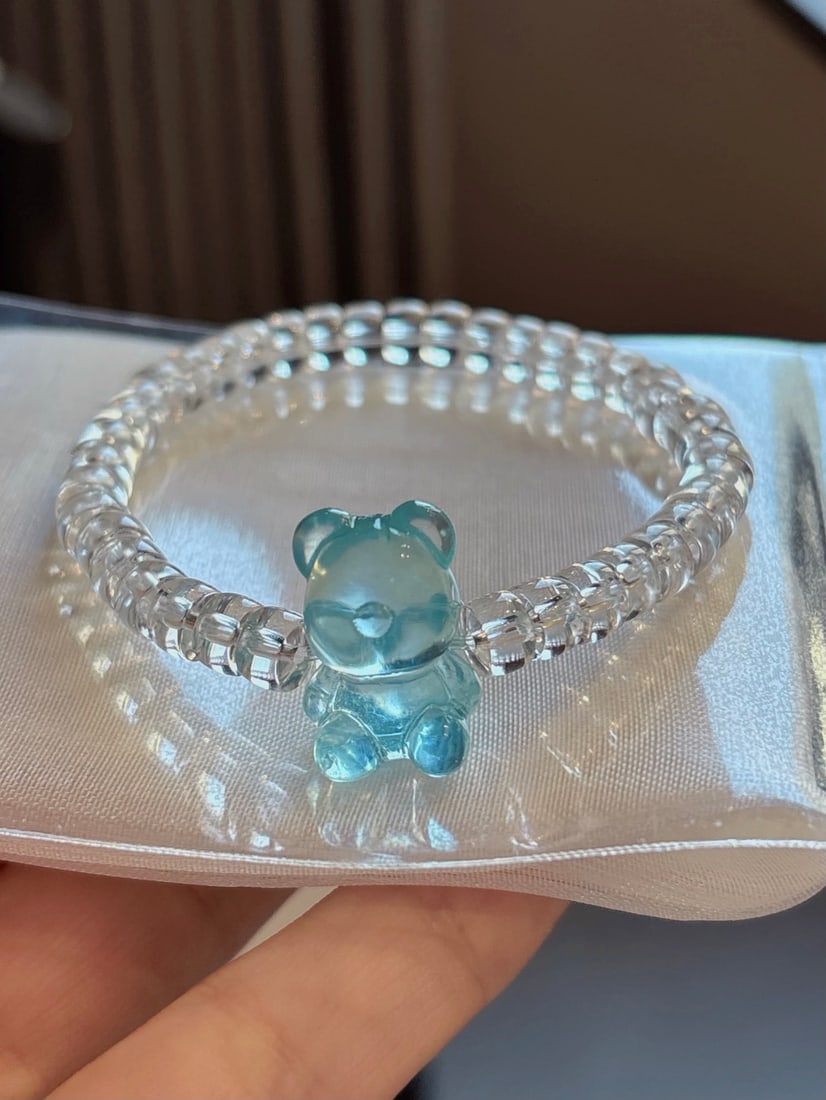 An Exquisite Aquamarine Bear Bracelets: An Exquisite Aquamarine Bear Bracelets,Size:20mmx13.8,Weight:16.4g ????????
