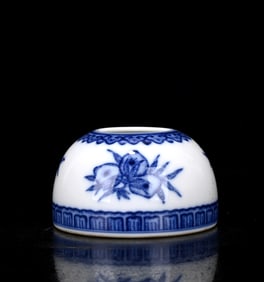 An Exquisite Blue and White Flower and Fruit Pattern Water Pot