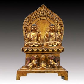 A Solemn Gilt Bronze Statue of Sakyamuni