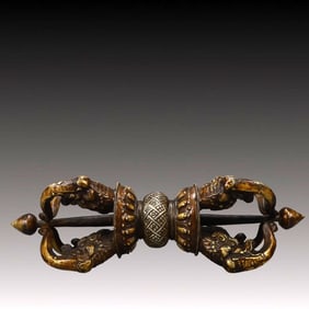 A Rare Gilt Bronze Vajry Pestle