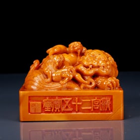 An Exquisite Tianhuang Stone Lions Pattern Seal