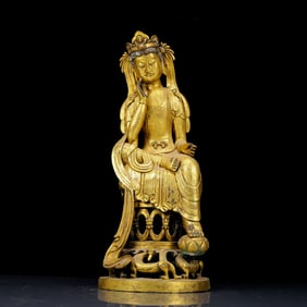 A Huge Gilt Bronze Statue of Avalokitesvara