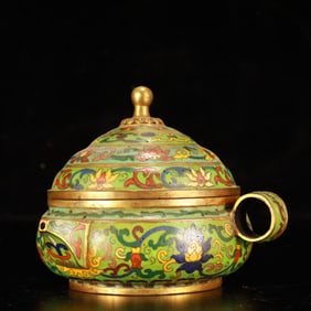 An Exquisite Cloisonne Flower Pattern Teapot