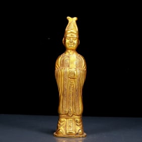 An Exquisite Gilt Bronze Figure Ornament