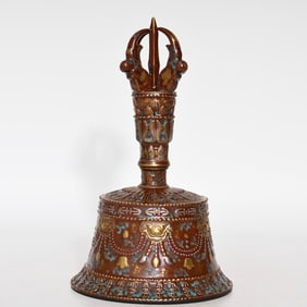 An Exquisite Purplish Gold Glazed Gilt Beast-Face Pattern Ornament