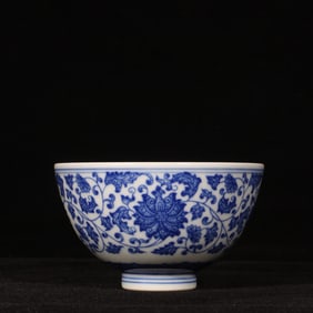 An Exquisite Blue and White Lotus Pattern Bowl