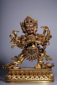 A Rare Gilt Bronze Statue of Vajra