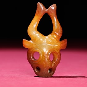 An Exquisite White Jade Sheep Pendant