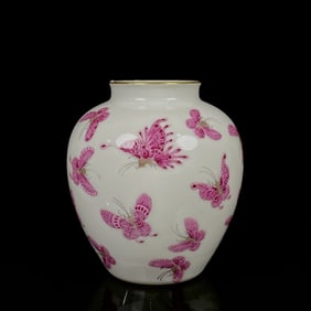 An Exquisite Famille-Rose Butterfly Pattern Jar