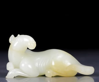 An Exquisite White Jade Horse Ornament