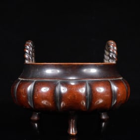 A Rare Bronze Double-Ears and Tripod Censer