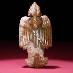 An Exquisite White Jade Phoenix Hand Piece