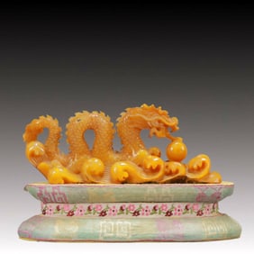 An Exquisite Shoushan Stone Dragon Ornament
