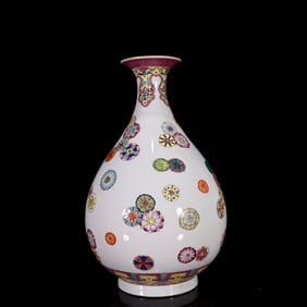 A Rare Famille-Rose Flower Pattern Vase