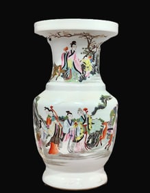 A Huge Famille-Rose Figure Pattern Vase