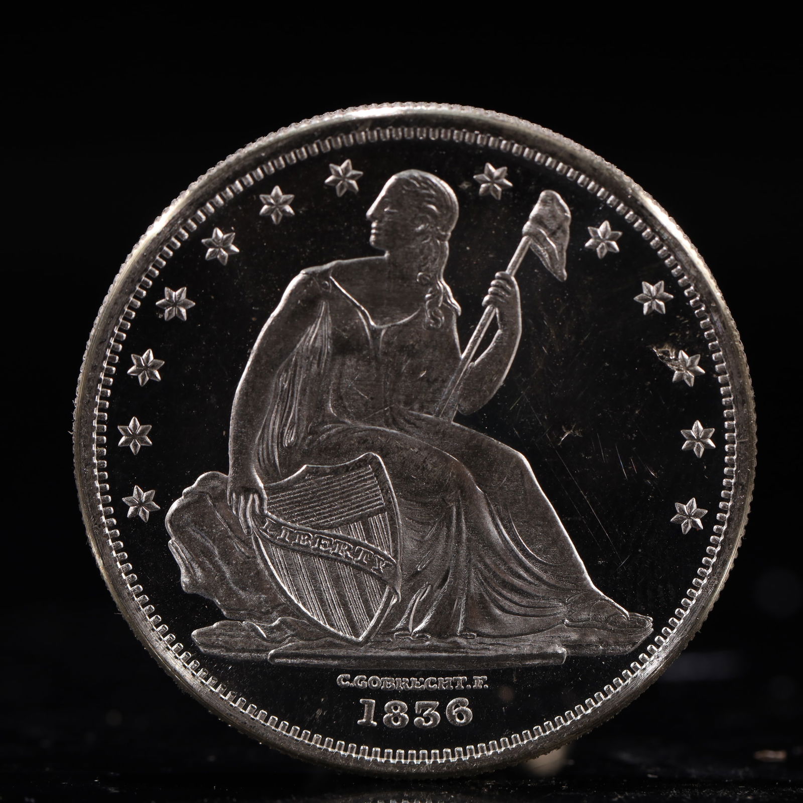 USA One Dollar 1856 Coin: American coin. IN GOD WE TRUST / LIBERTY / 1856 / UNITED STATES OF AMERICA / ONE DOL. Weight:26.9g.