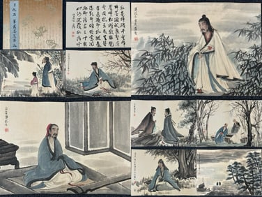 A Chinese Album Ink Painting of Figure and Story on Paper