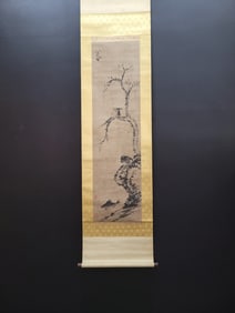 A Chinese Vertical Scroll Ink Painting of Flower and Bird on Paper
