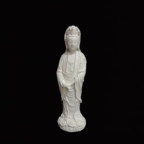 A Solemn Blance-De-Chine Statue of Avalokitesvara