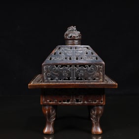 A Rare Bronze Dragon Pattern Censer