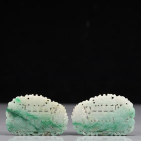 A Pair of Exquisite Jadeite Dragon Pattern