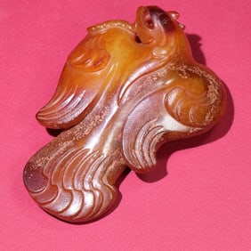 An Exquisite White Jade Phoenix Hand Piece