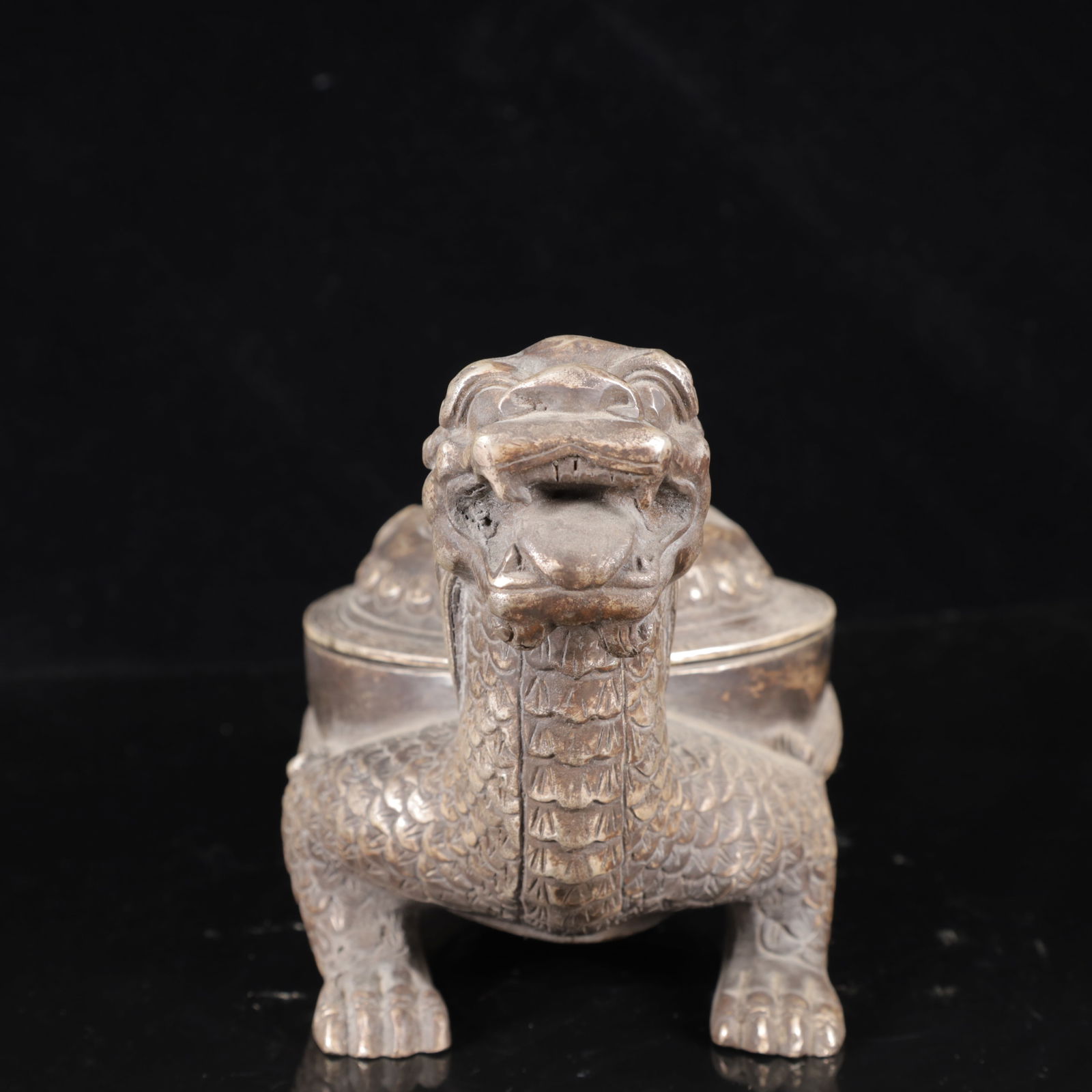 An Exquisite Silver Dragon Pattern Censer - 6