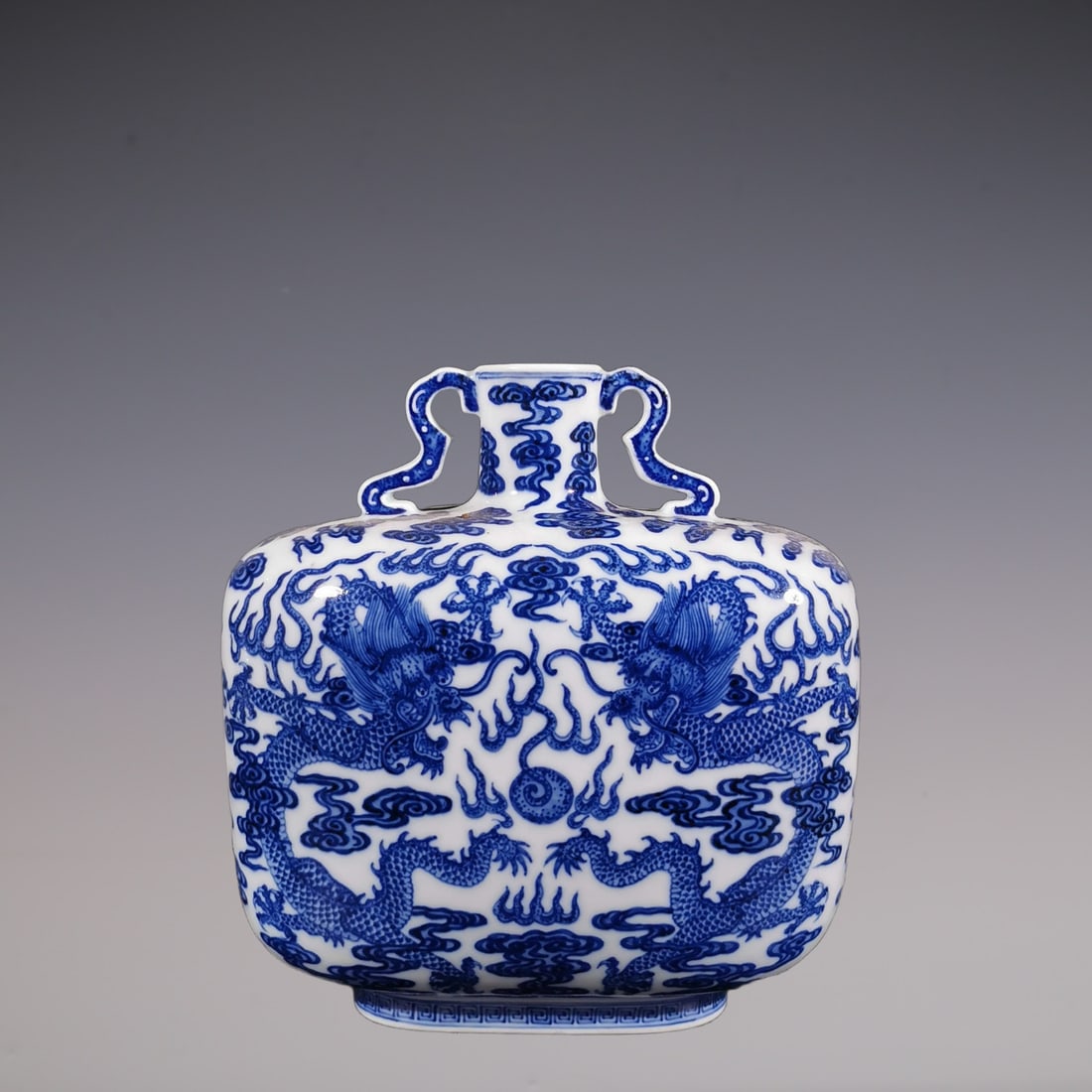 An Exquisite Blue and White Dragon Pattern Double-Ears Vase (1 of 9)