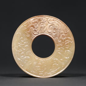 An Exquisite White Jade Auspicious Beast Pattern Ornament