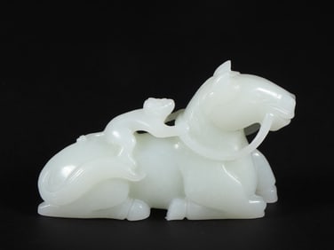 An Exquisite White Jade Horse Ornament