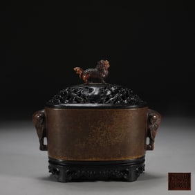 An Exquisite Bronze Double-Ears Censer
