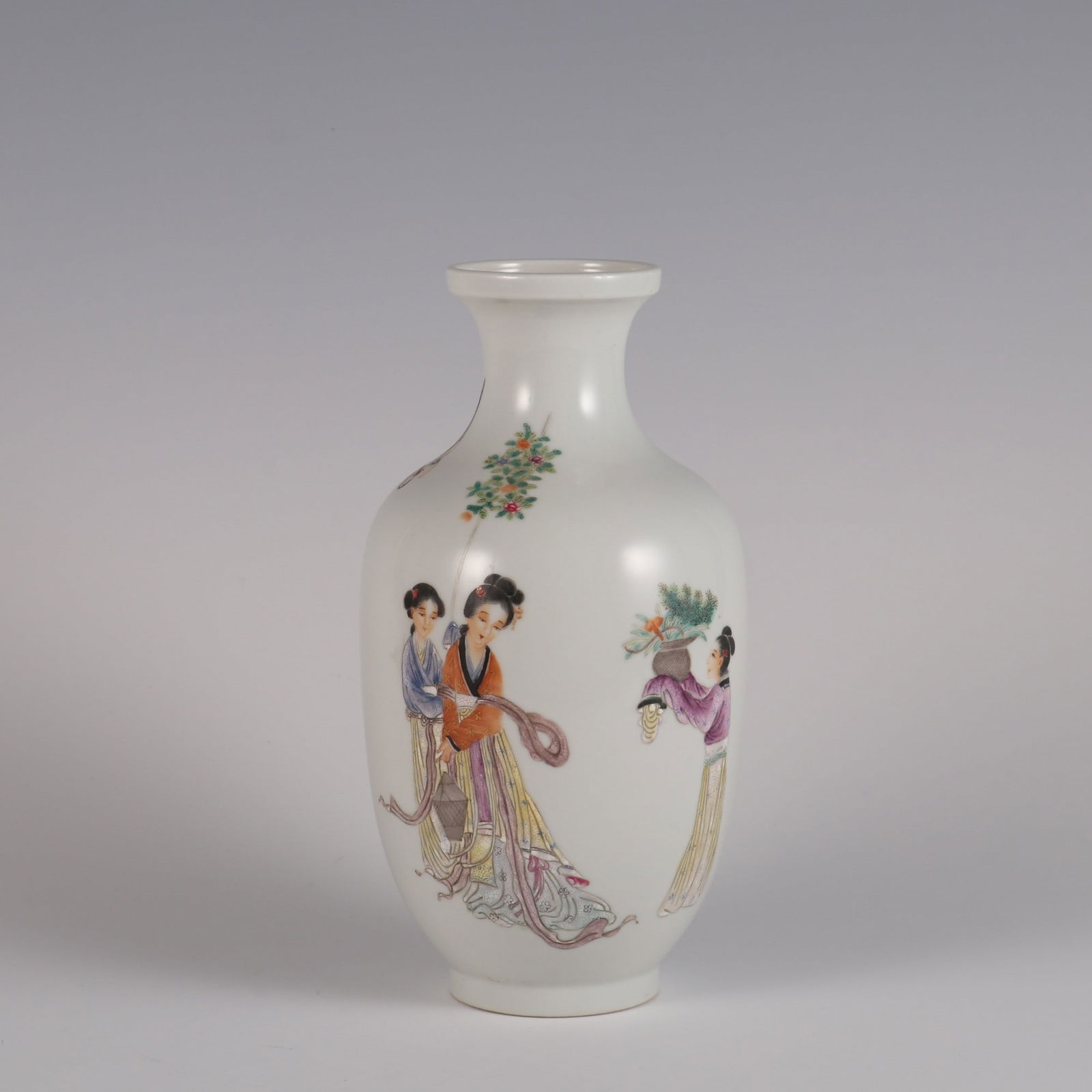 An Exquisite Famille-Rose Woman Pattern Vase (1 of 8)
