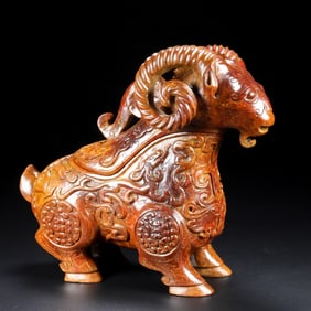 An Exquisite White Jade Sheep-Shaped Censer