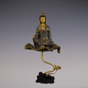 An Exquisite Cloisonne Statue of Avalokitesvara